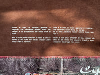 Brown oversize cotton t-shirt with katagami embroidered photography 