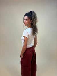 classic mima pants - red wine